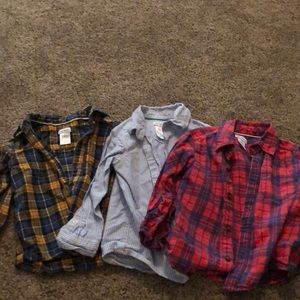 Set of three button down dress shirts. Size 24m